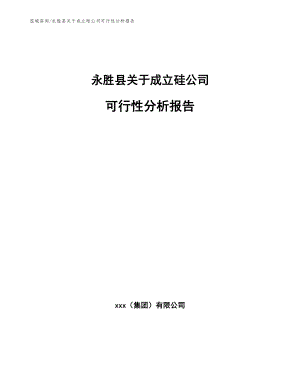 永胜县关于成立硅公司可行性分析报告_模板范本