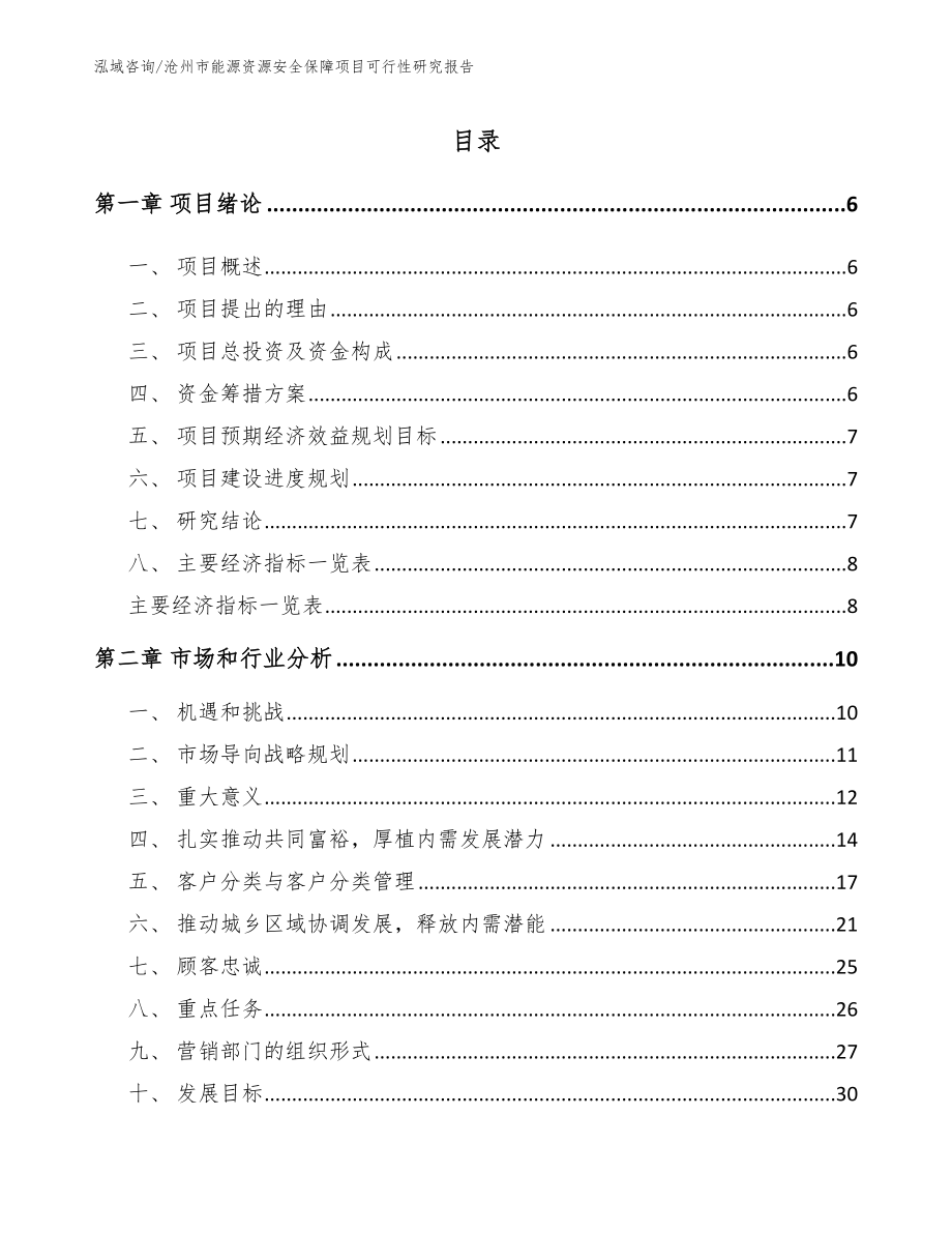 沧州市能源资源安全保障项目可行性研究报告（范文参考）_第1页