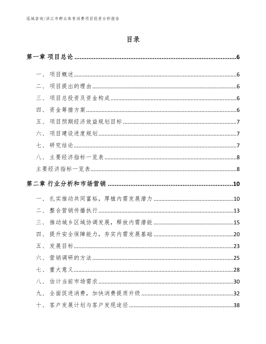 洪江市群众体育消费项目投资分析报告_第1页