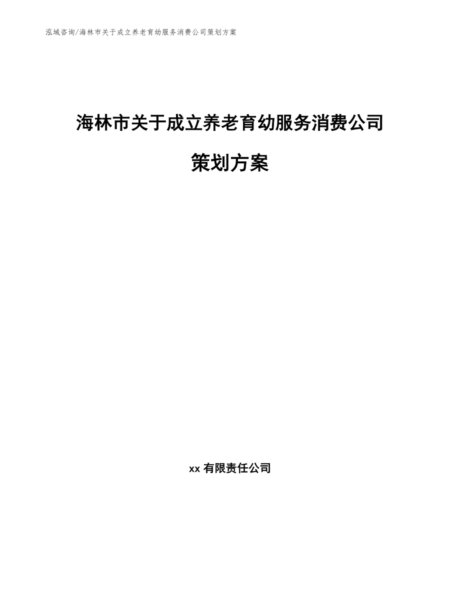 海林市关于成立养老育幼服务消费公司策划方案（模板）_第1页