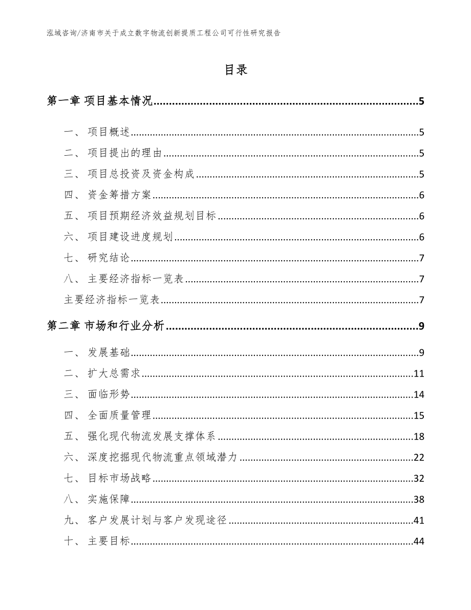 济南市关于成立数字物流创新提质工程公司可行性分析报告_第1页