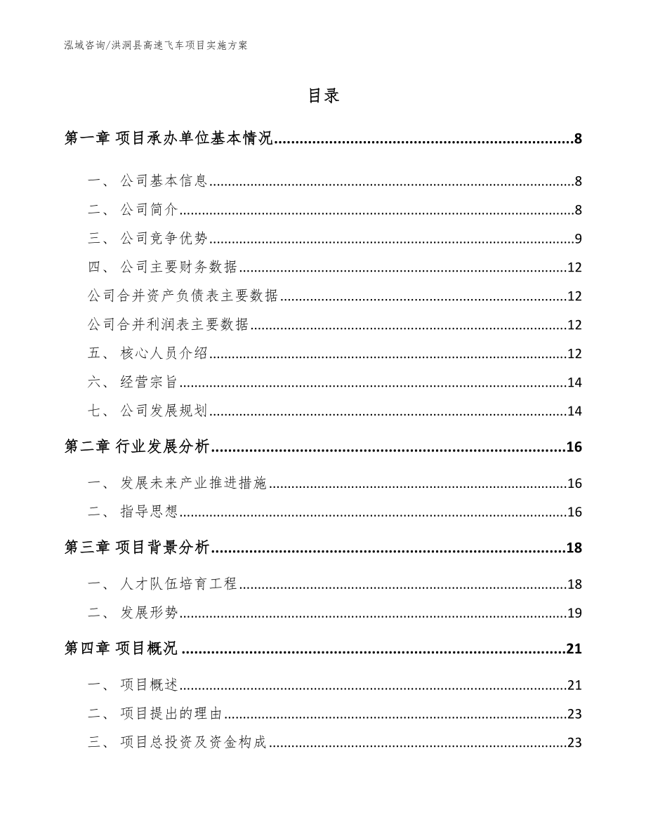 洪洞县高速飞车项目实施方案_第1页