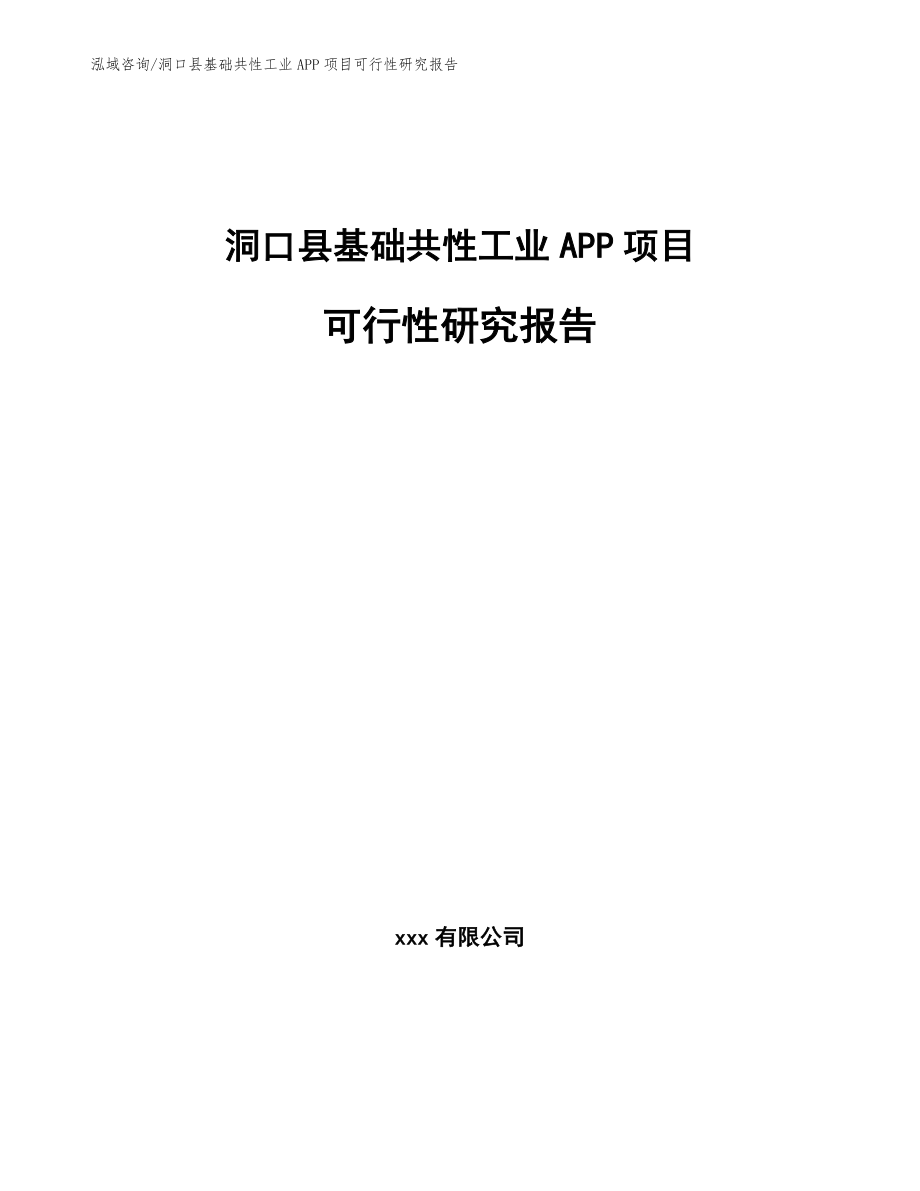 洞口县基础共性工业APP项目可行性研究报告_范文模板_第1页