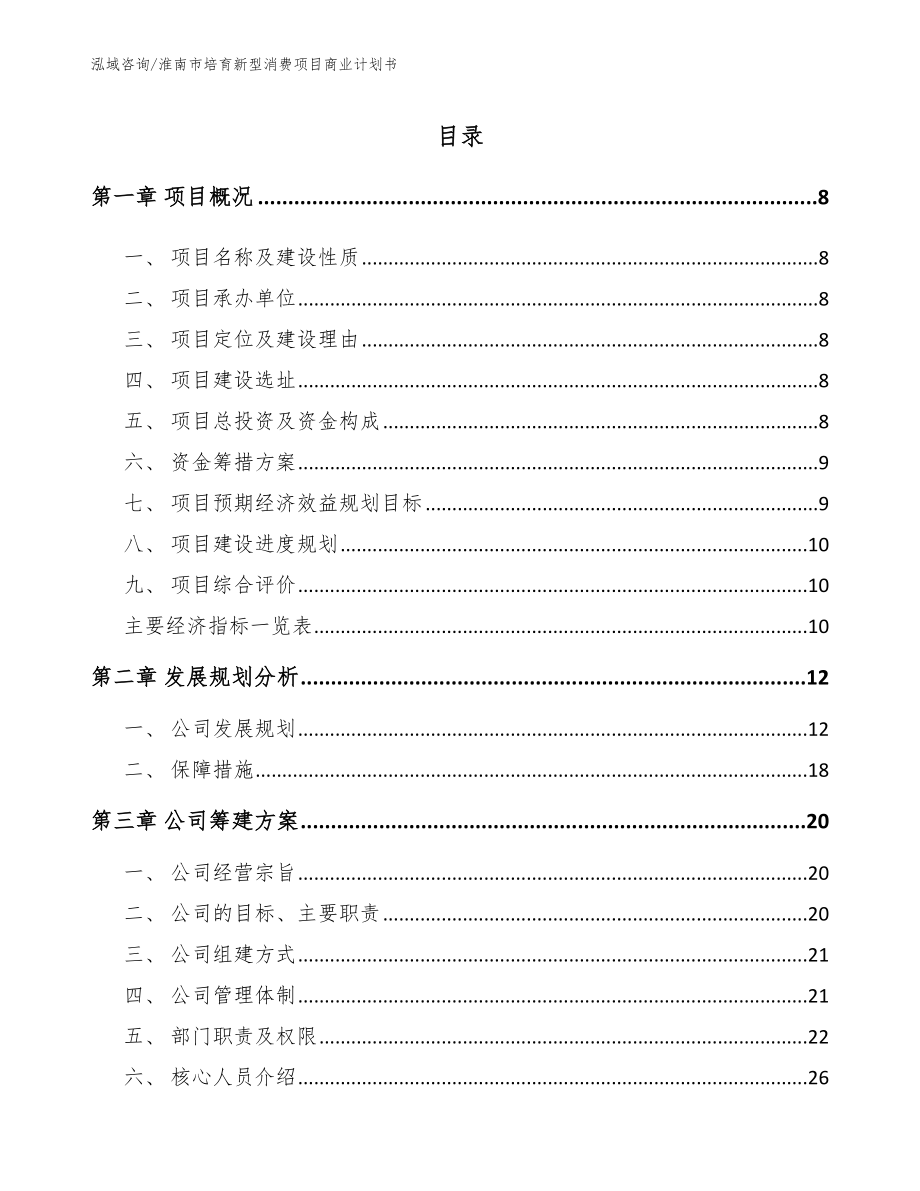 淮南市培育新型消费项目商业计划书【模板范文】_第1页