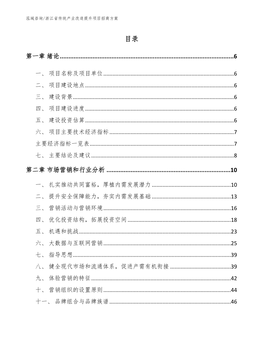 浙江省传统产业改造提升项目招商方案_范文_第1页