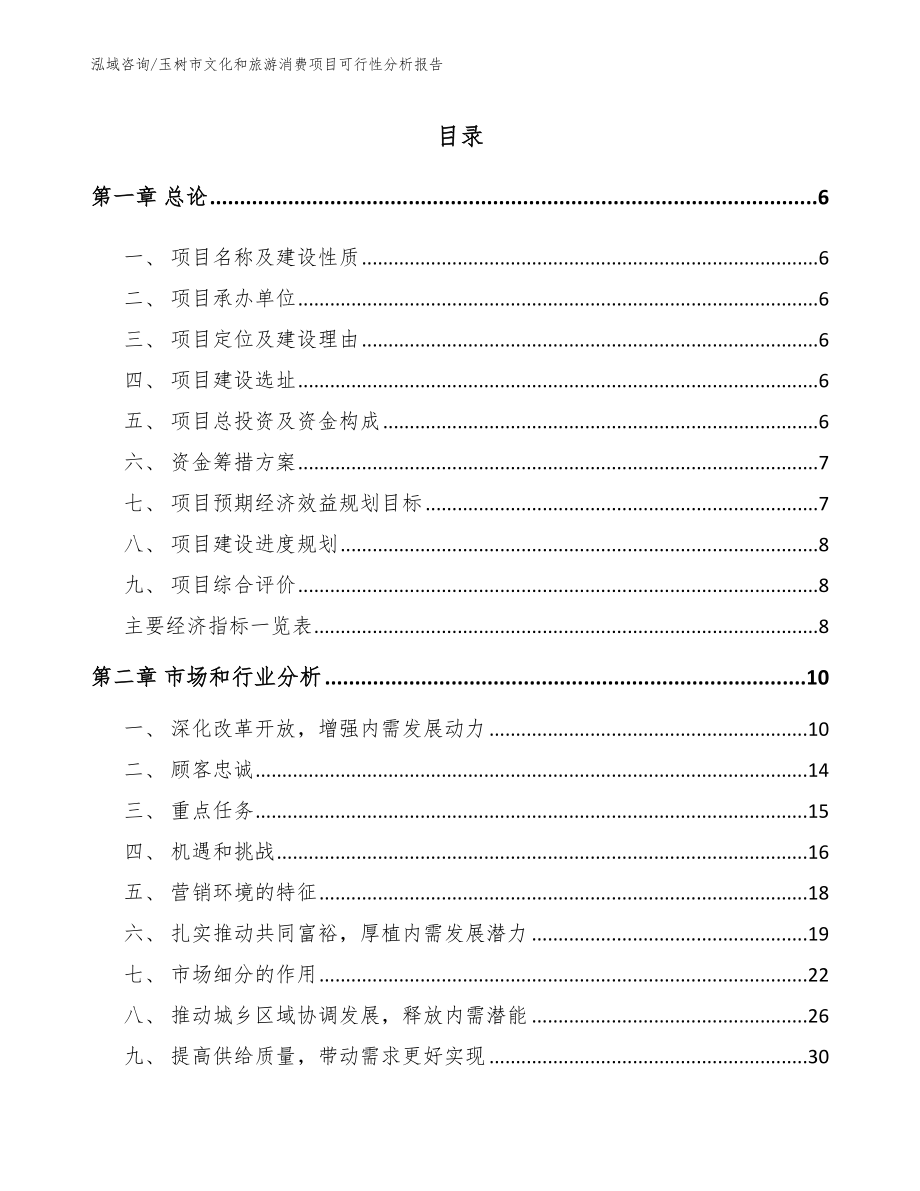 玉树市文化和旅游消费项目可行性分析报告_参考范文_第1页