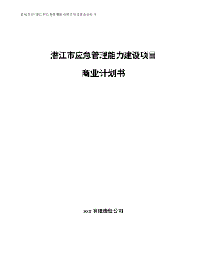 潜江市应急管理能力建设项目商业计划书【模板】