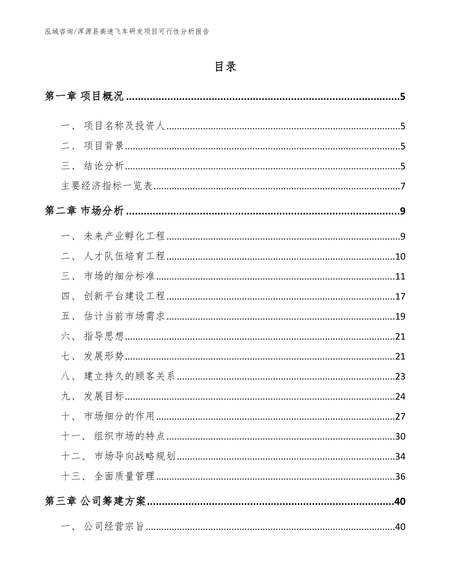 浑源县高速飞车研发项目可行性分析报告_参考范文_第1页