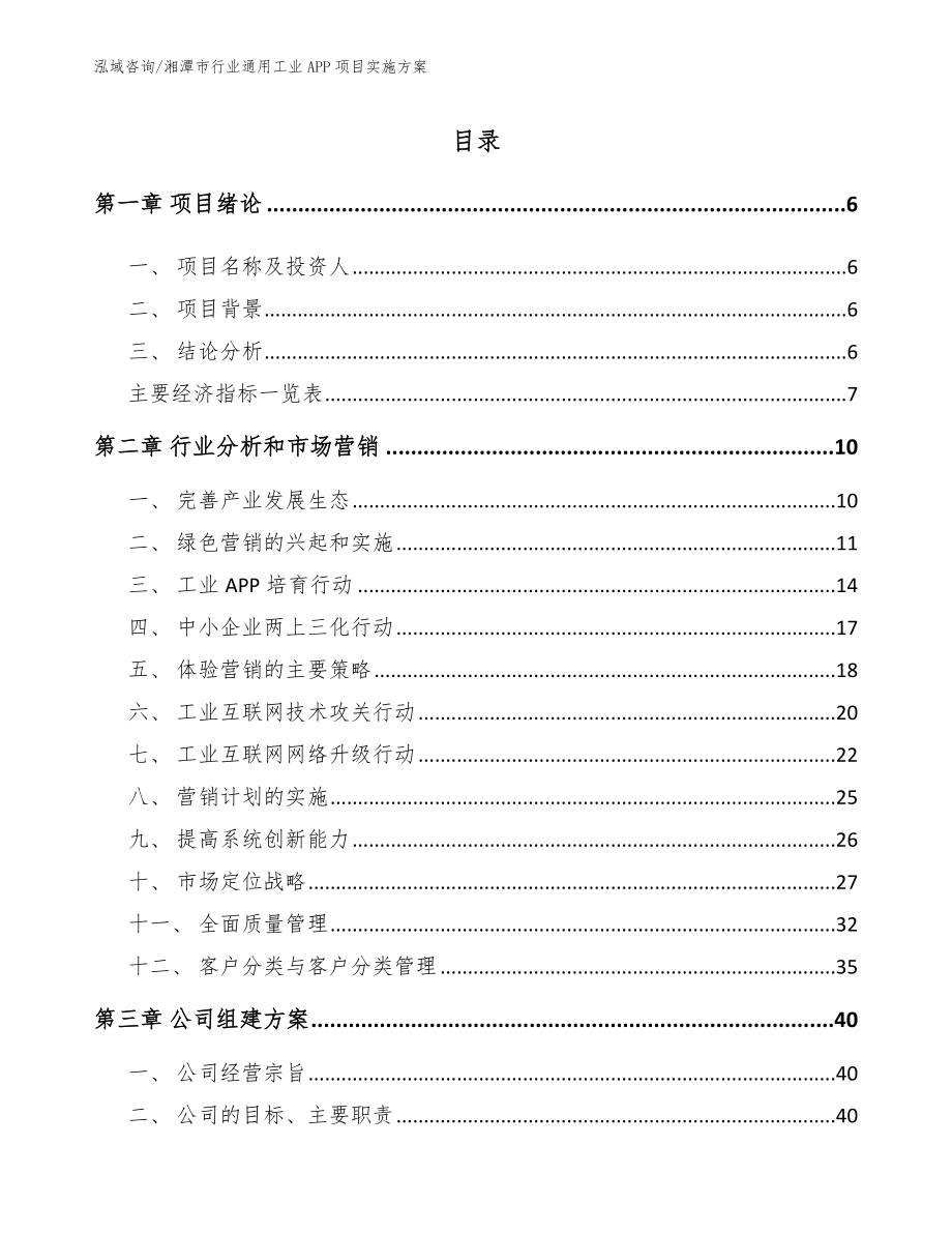 湘潭市行业通用工业APP项目实施方案模板范文_第1页