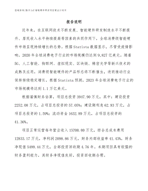 滁州IoT智能硬件研发项目商业计划书模板范文