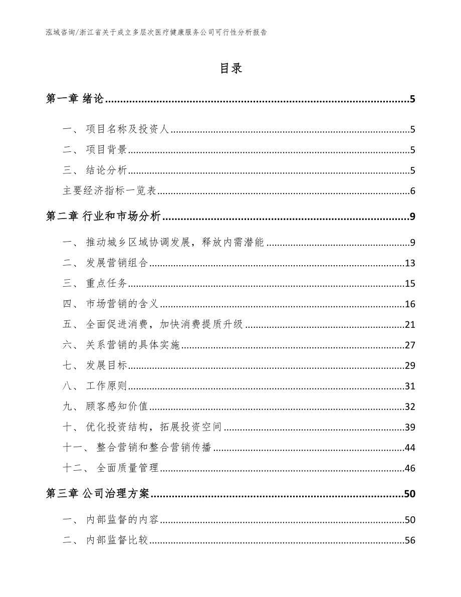 浙江省关于成立多层次医疗健康服务公司可行性分析报告（模板）_第1页