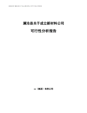 澜沧县关于成立新材料公司可行性分析报告_模板范文