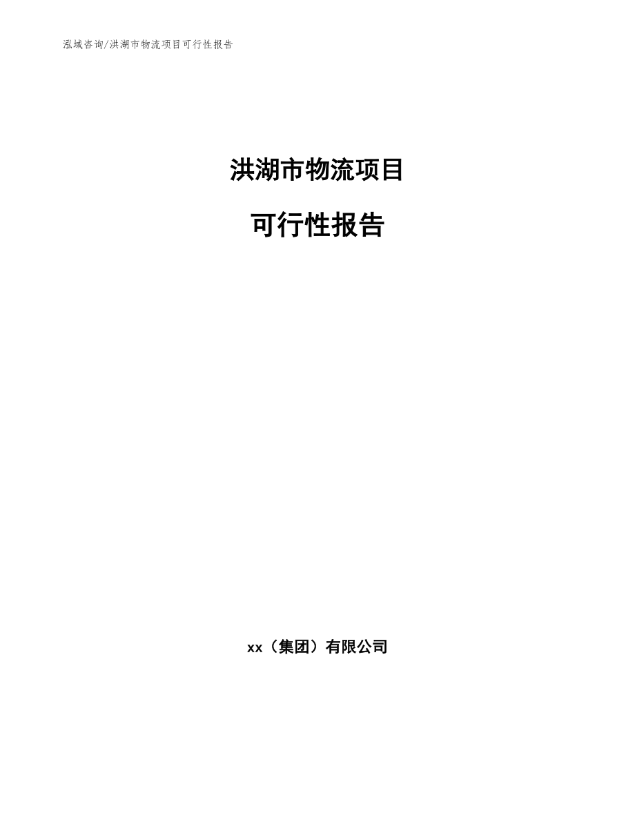 洪湖市物流项目可行性报告参考模板_第1页