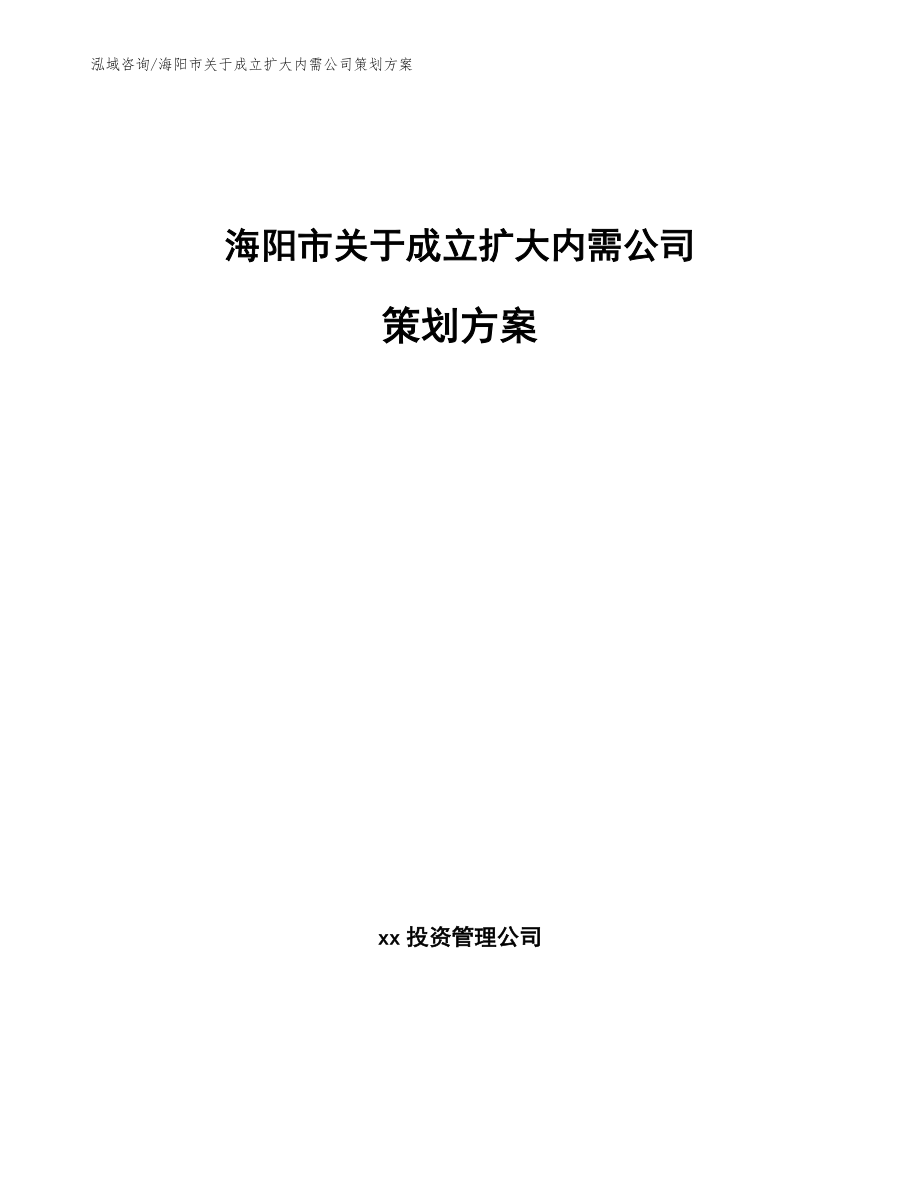 海阳市关于成立扩大内需公司策划方案_模板参考_第1页