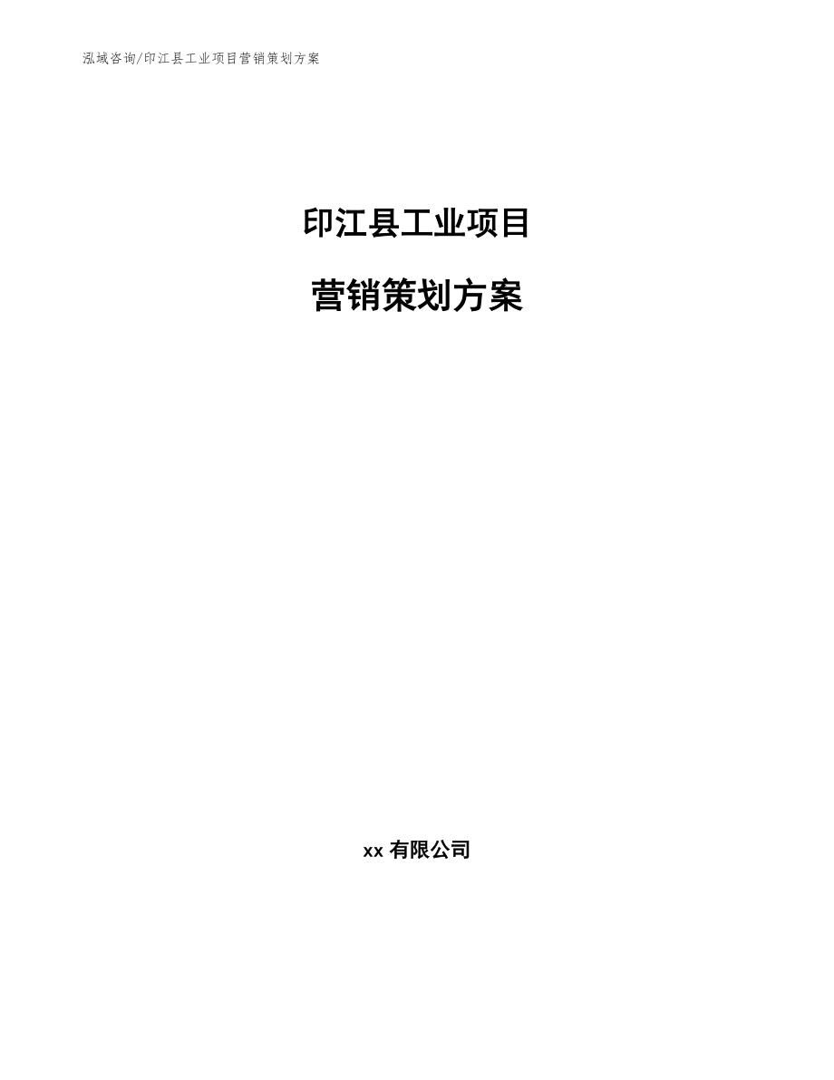印江县工业项目营销策划方案_第1页