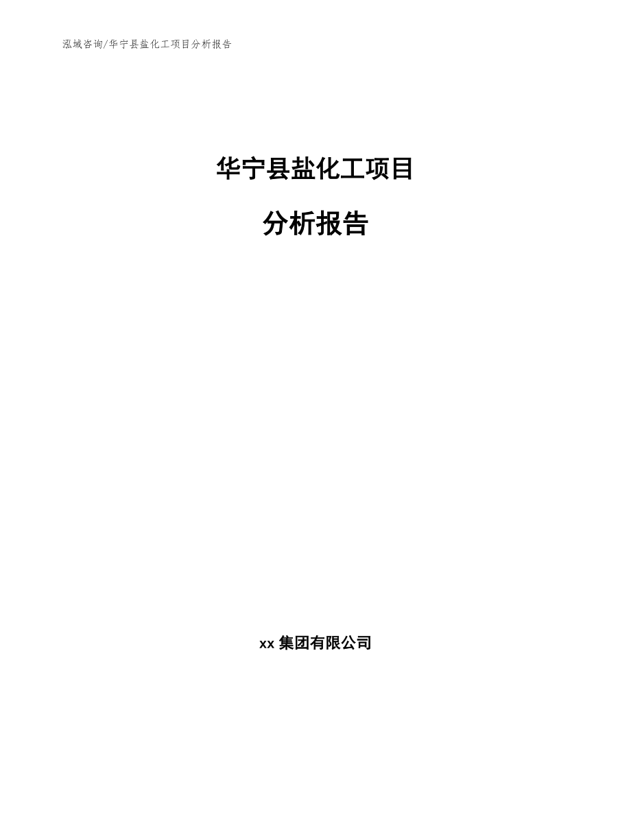 华宁县盐化工项目分析报告（范文参考）_第1页