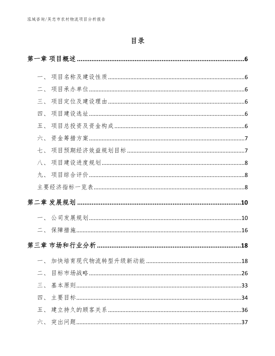 吴忠市农村物流项目分析报告（范文模板）_第1页