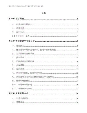 内蒙古关于成立共享经济消费公司商业计划书