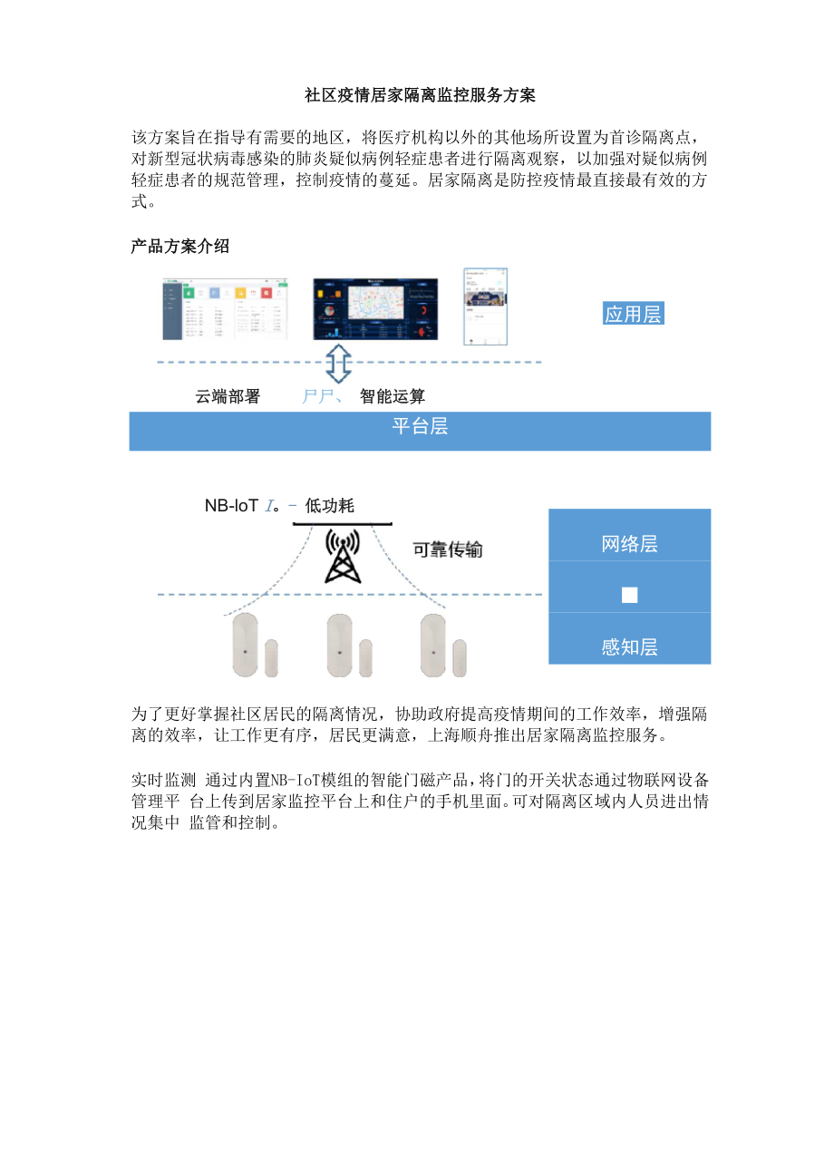 社区疫情居家隔离监控服务方案_第1页