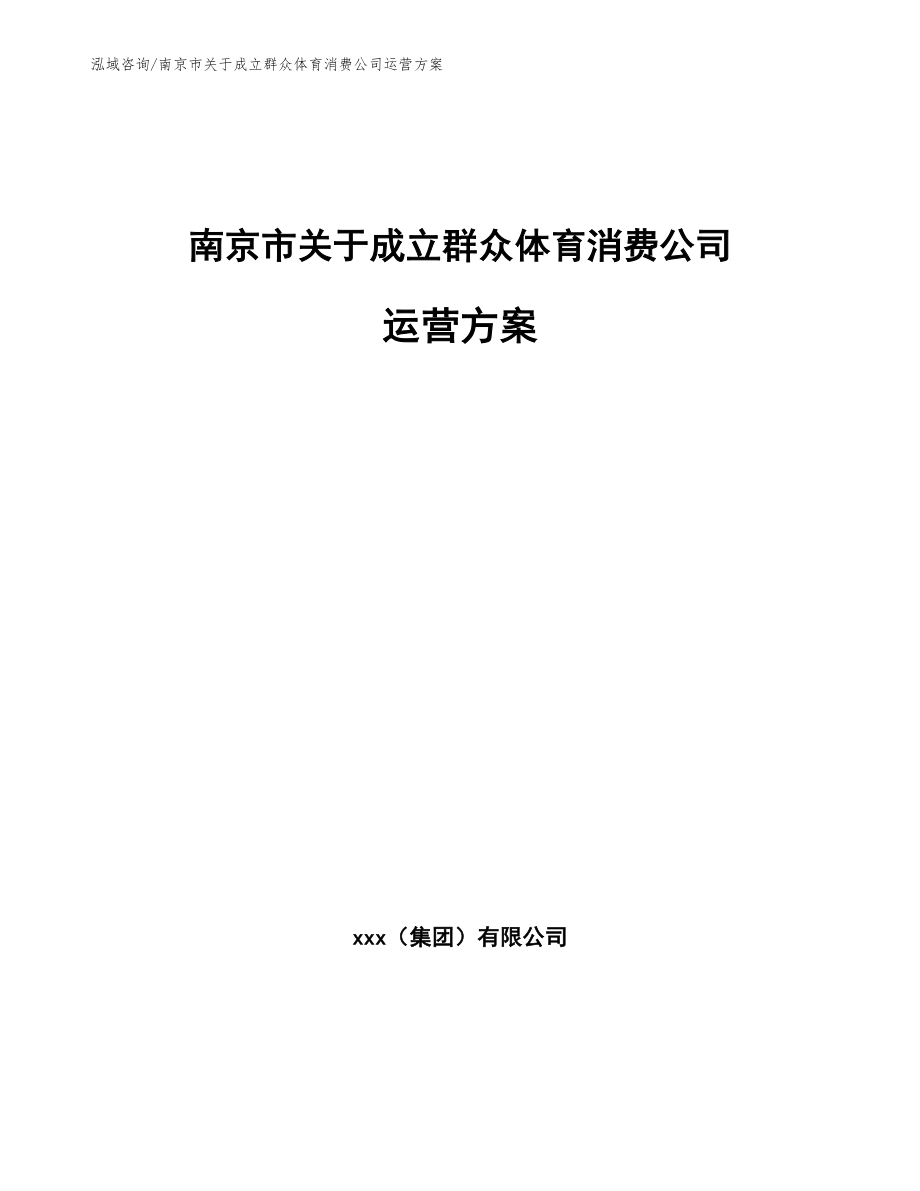 南京市关于成立群众体育消费公司运营方案_参考范文_第1页