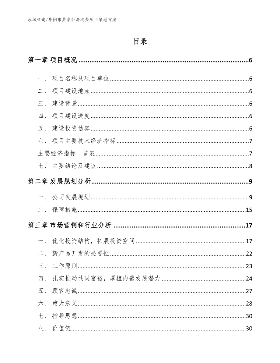 华阴市共享经济消费项目策划方案_第1页