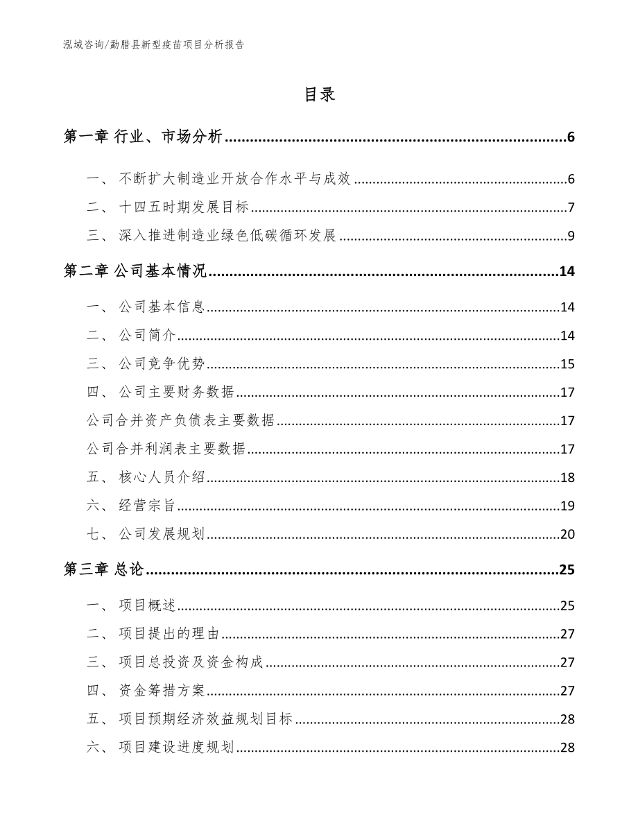 勐腊县新型疫苗项目分析报告参考模板_第1页