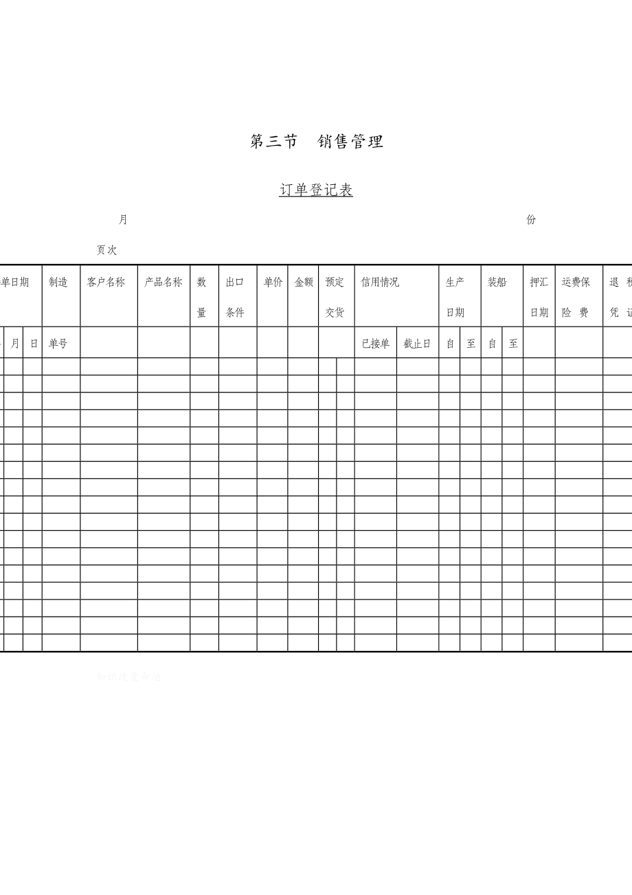 客户产品订单登记表(doc 1页)_第1页