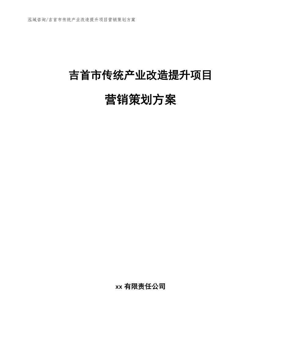 吉首市传统产业改造提升项目营销策划方案_第1页