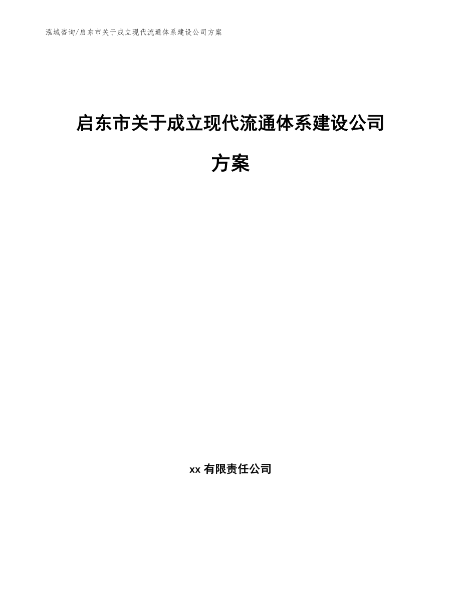 启东市关于成立现代流通体系建设公司方案【模板参考】_第1页