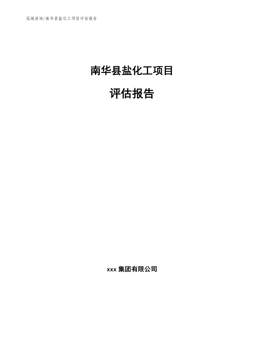 南华县盐化工项目评估报告【范文】_第1页