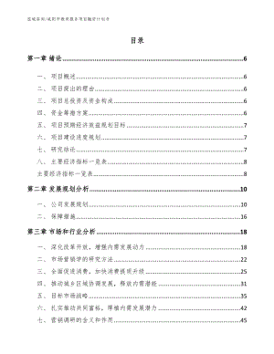 咸阳市教育服务项目融资计划书（参考模板）