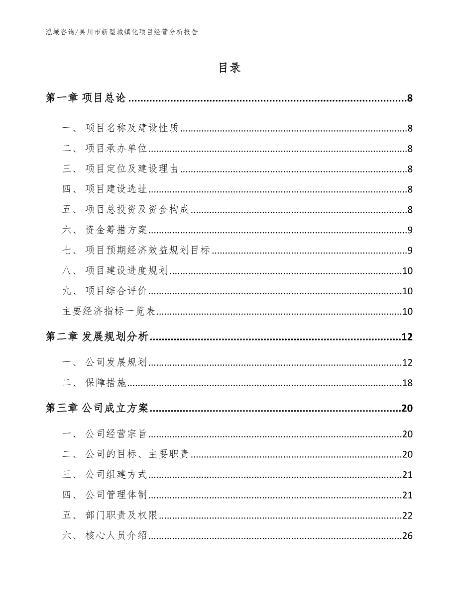 吴川市新型城镇化项目经营分析报告模板参考_第1页