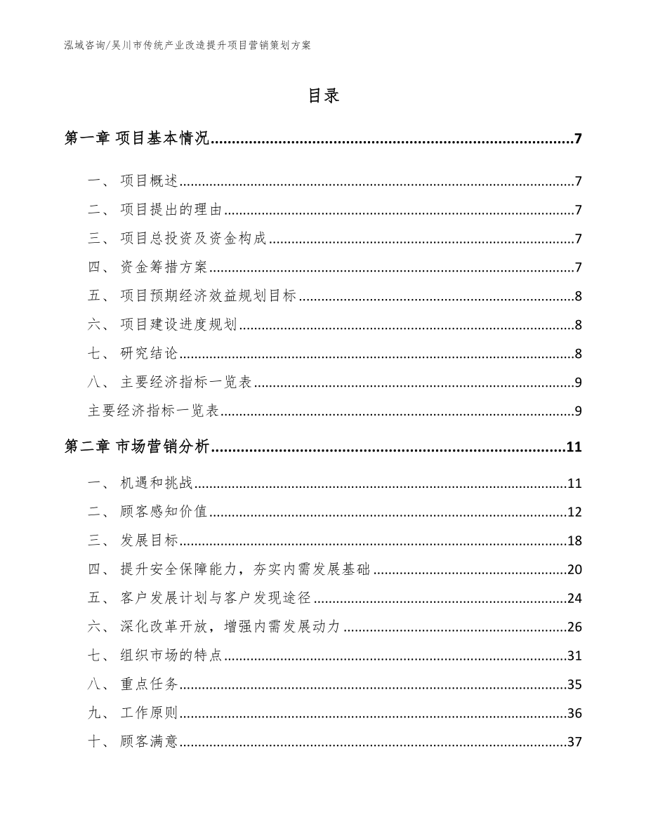 吴川市传统产业改造提升项目营销策划方案范文模板_第1页