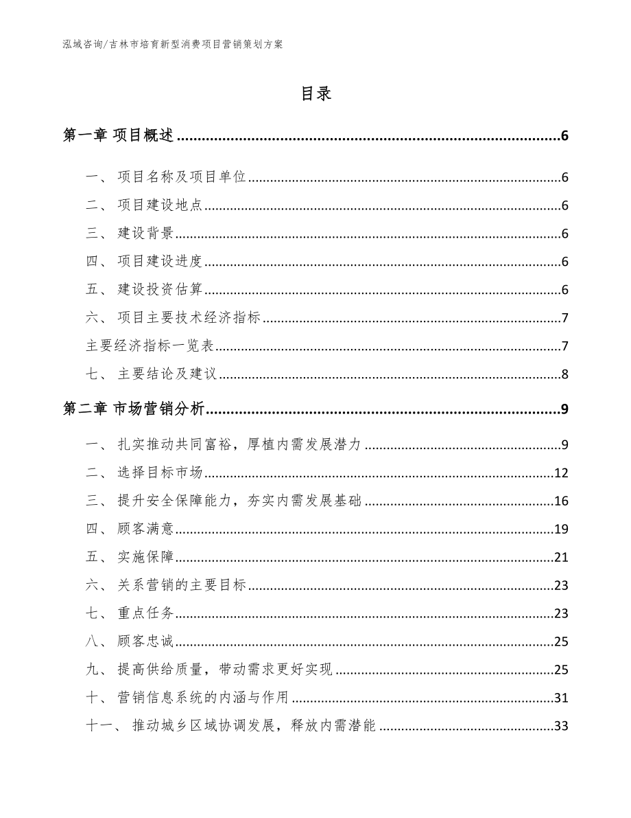 吉林市培育新型消费项目营销策划方案（模板参考）_第1页