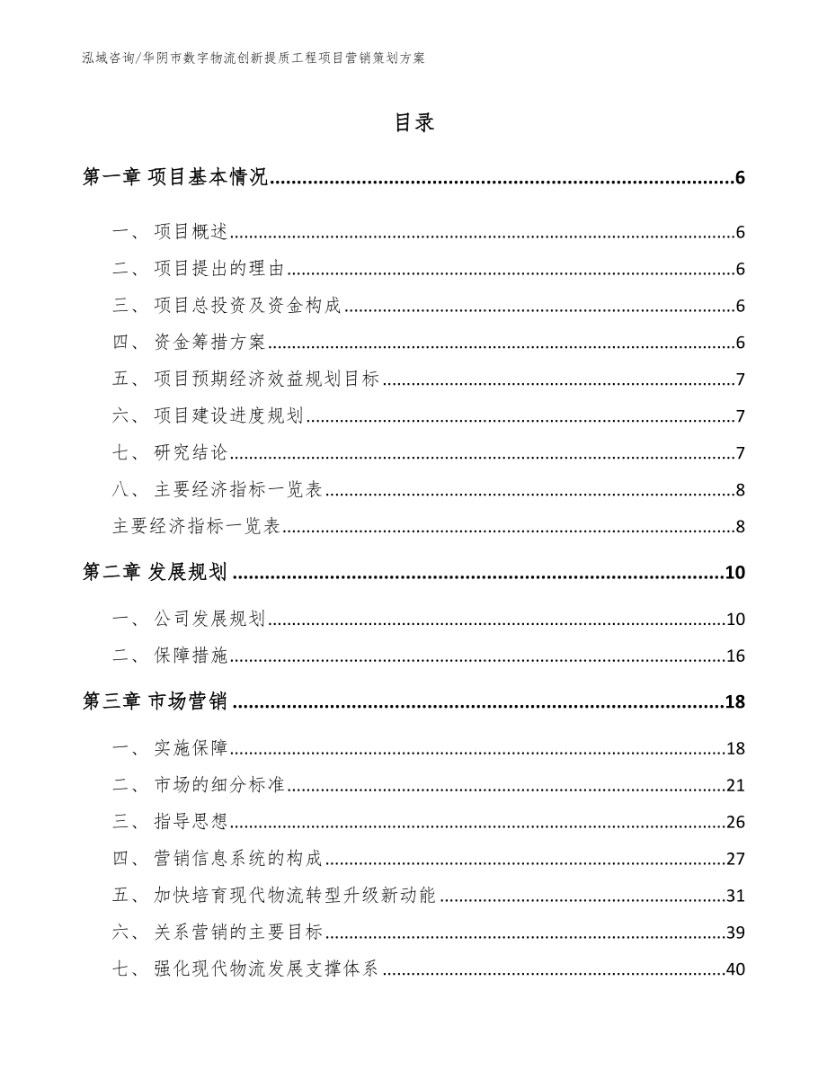 华阴市数字物流创新提质工程项目营销策划方案_第1页