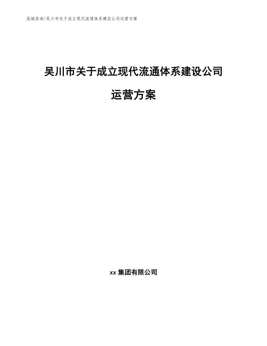 吴川市关于成立现代流通体系建设公司运营方案【范文模板】_第1页