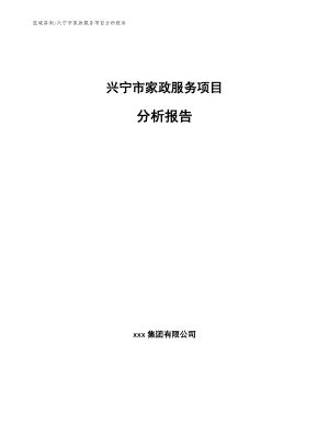 兴宁市家政服务项目分析报告（模板参考）