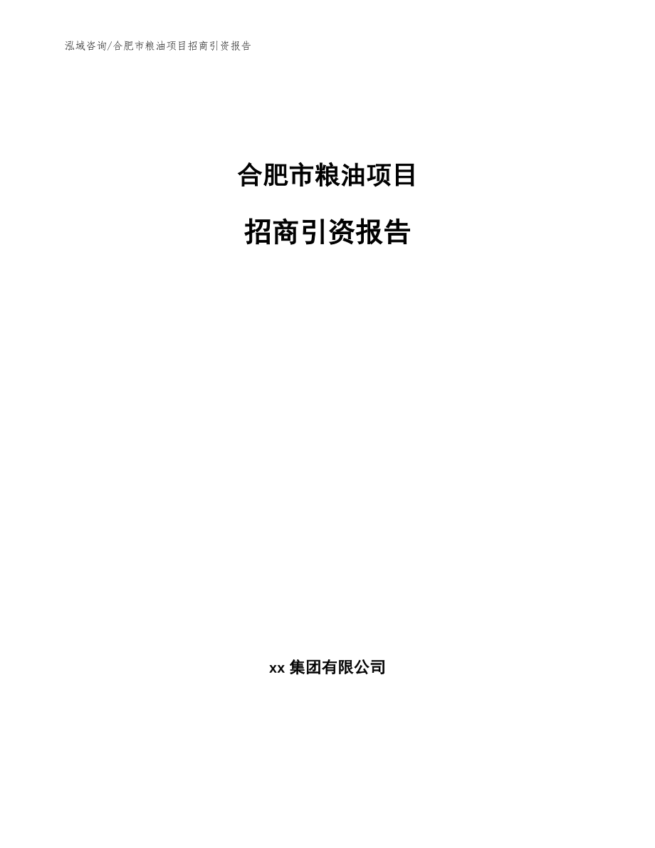 合肥市粮油项目招商引资报告_模板_第1页