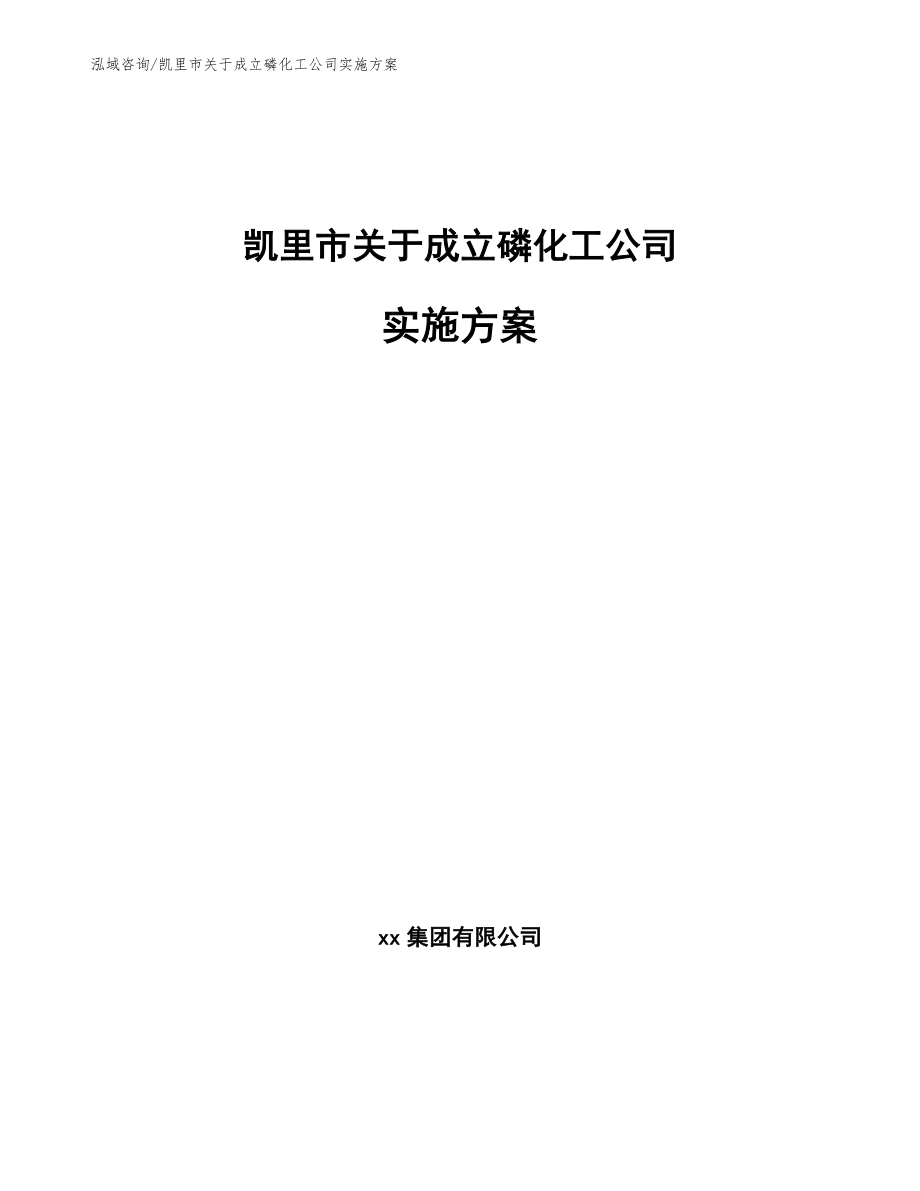 凯里市关于成立磷化工公司实施方案【参考范文】_第1页