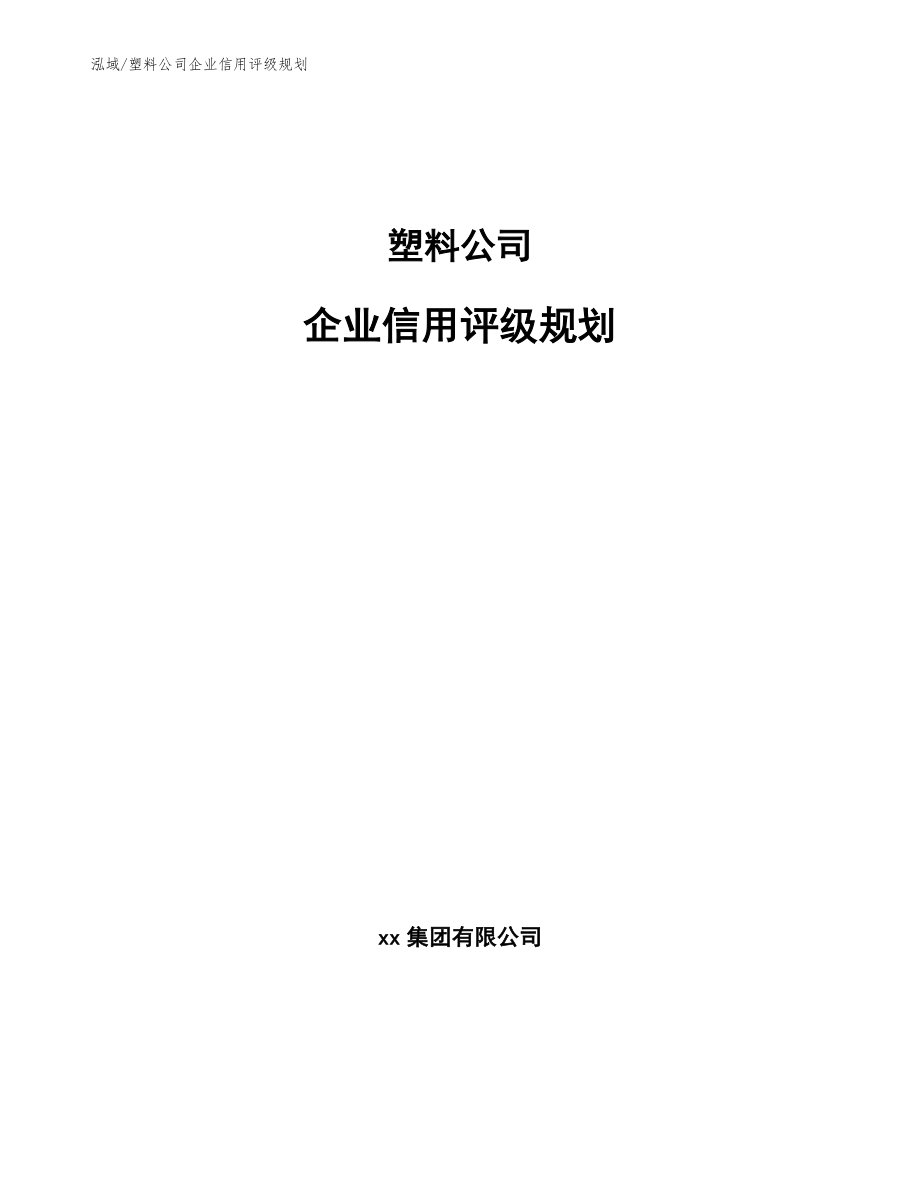 塑料公司企业信用评级规划【参考】_第1页