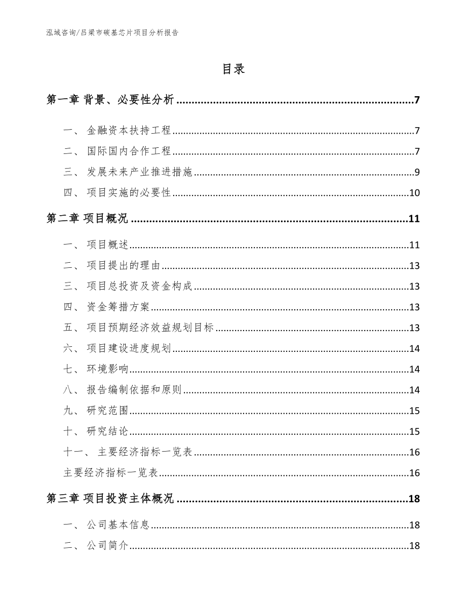 吕梁市碳基芯片项目分析报告【模板范文】_第1页