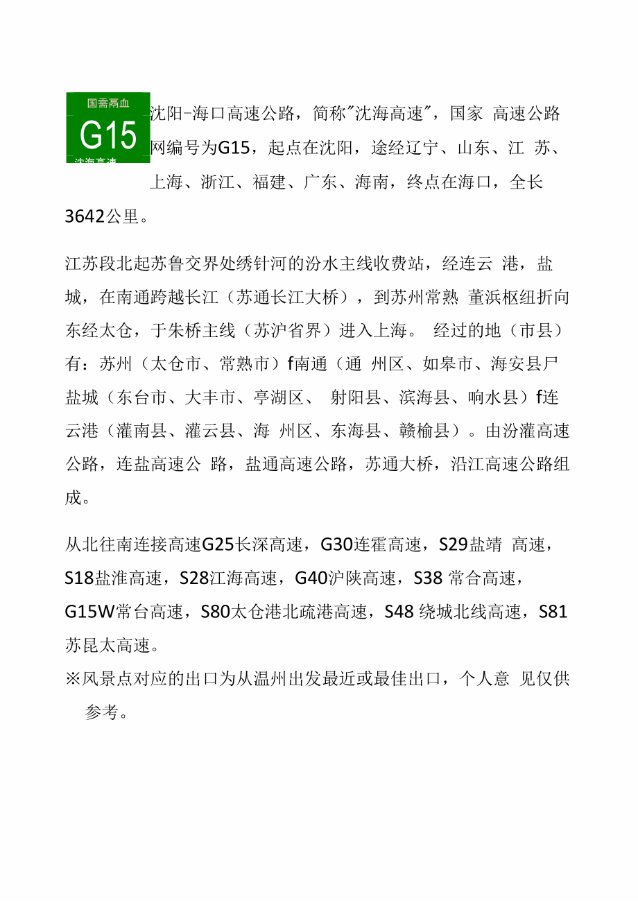 g沈海高速江苏段出入口服务区里程数及风景区_第1页