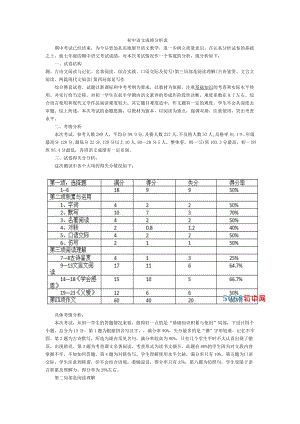 初中语文成绩分析表