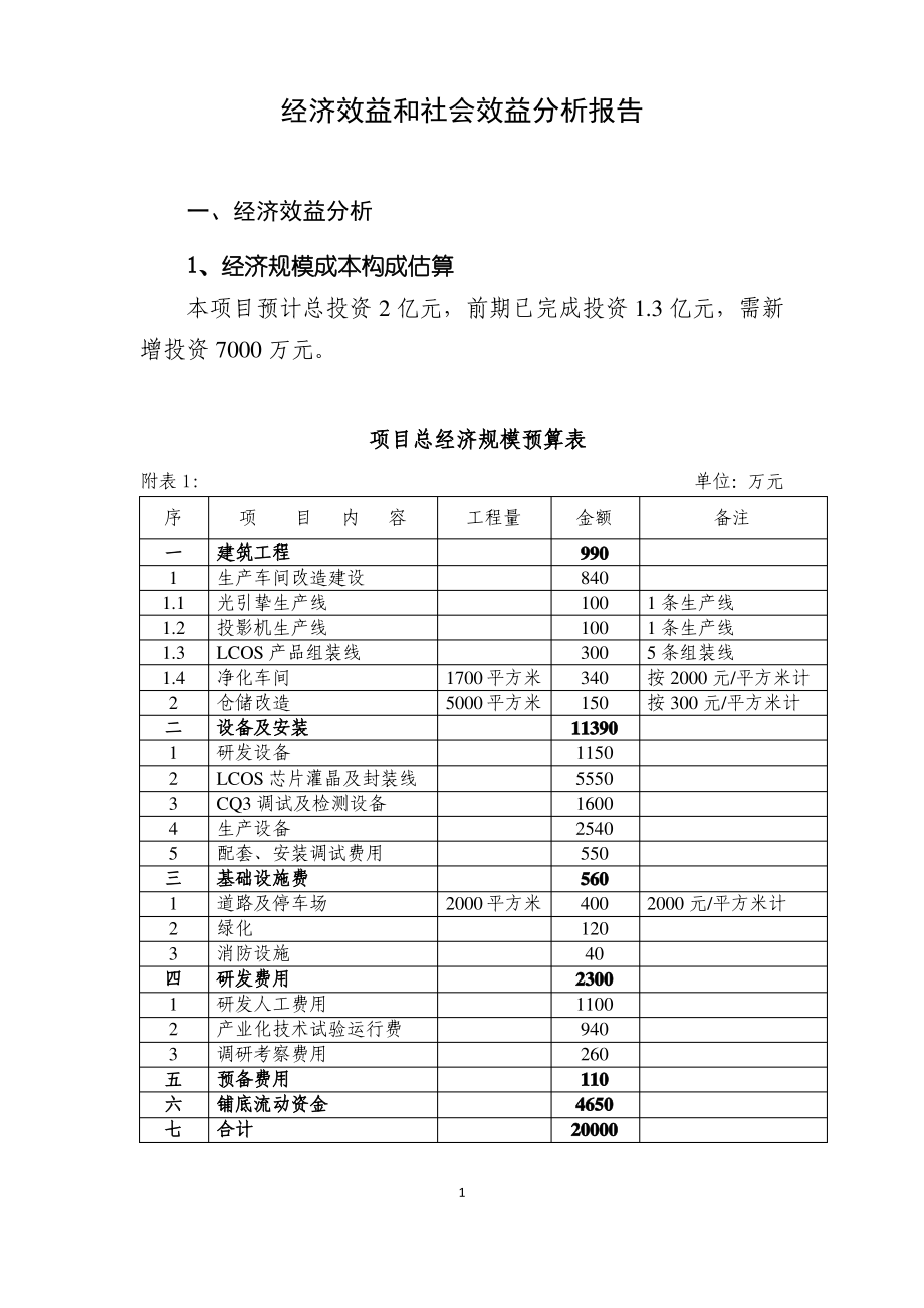 经济效益和社会效益分析报告_第1页