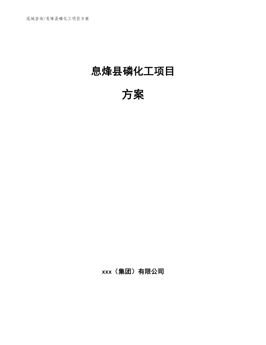 息烽县磷化工项目方案【范文模板】_第1页