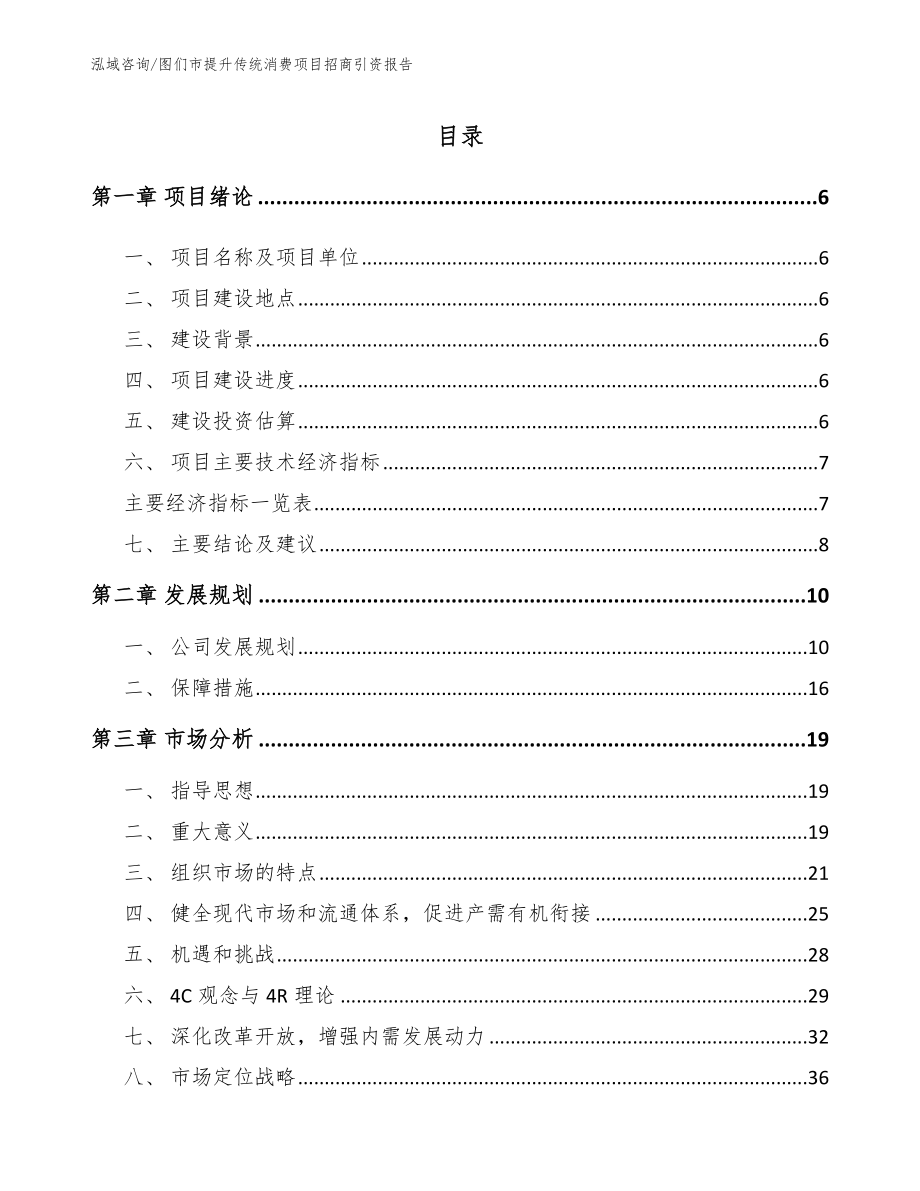 图们市提升传统消费项目招商引资报告（范文参考）_第1页