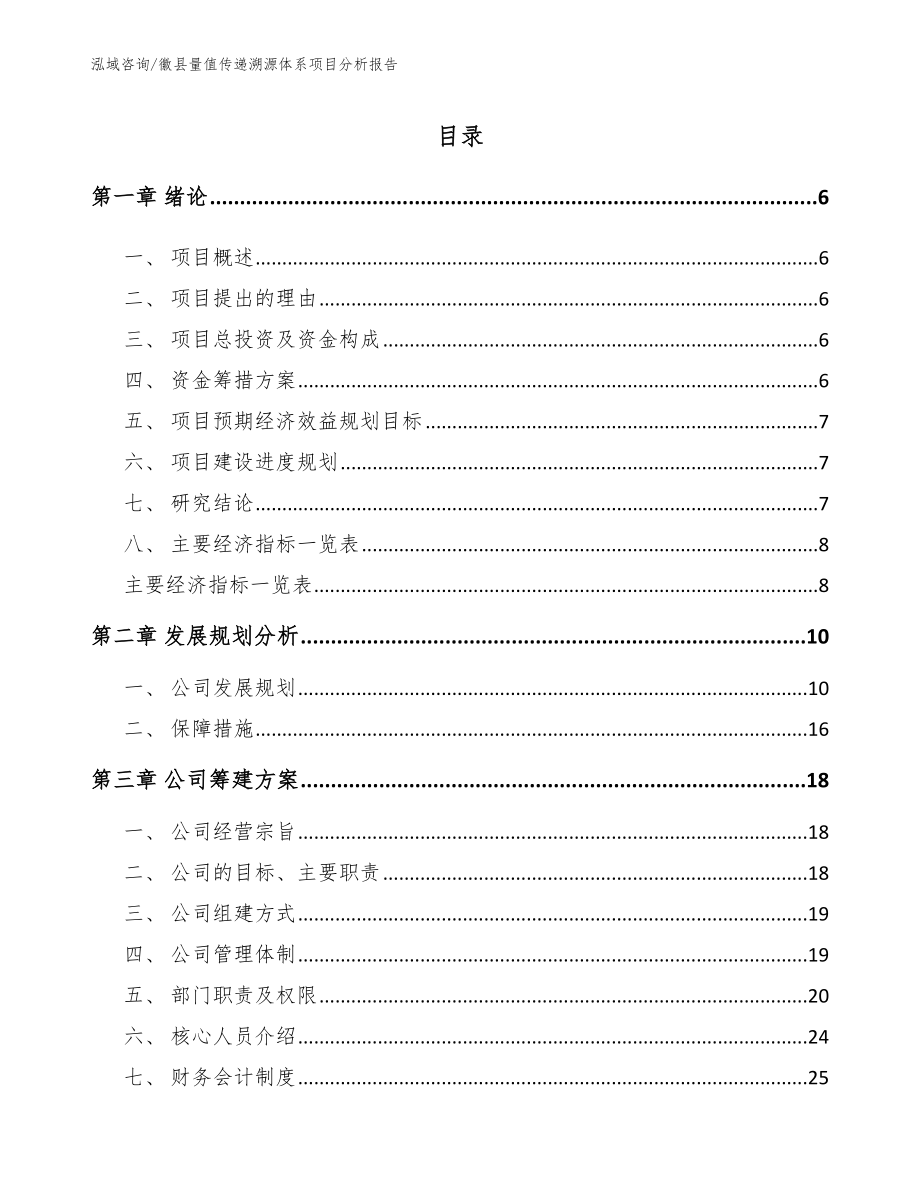 徽县量值传递溯源体系项目分析报告（模板参考）_第1页