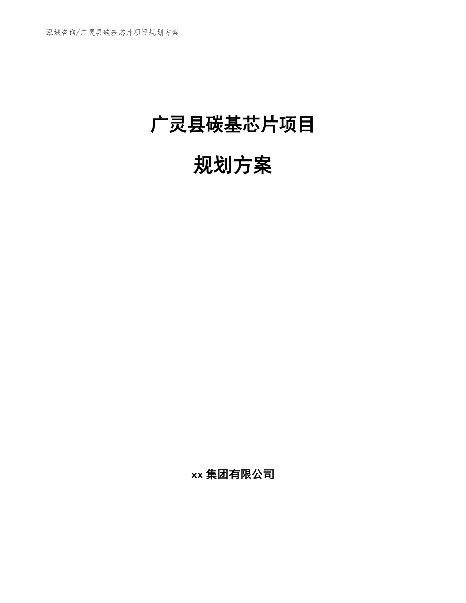 广灵县碳基芯片项目规划方案范文参考_第1页