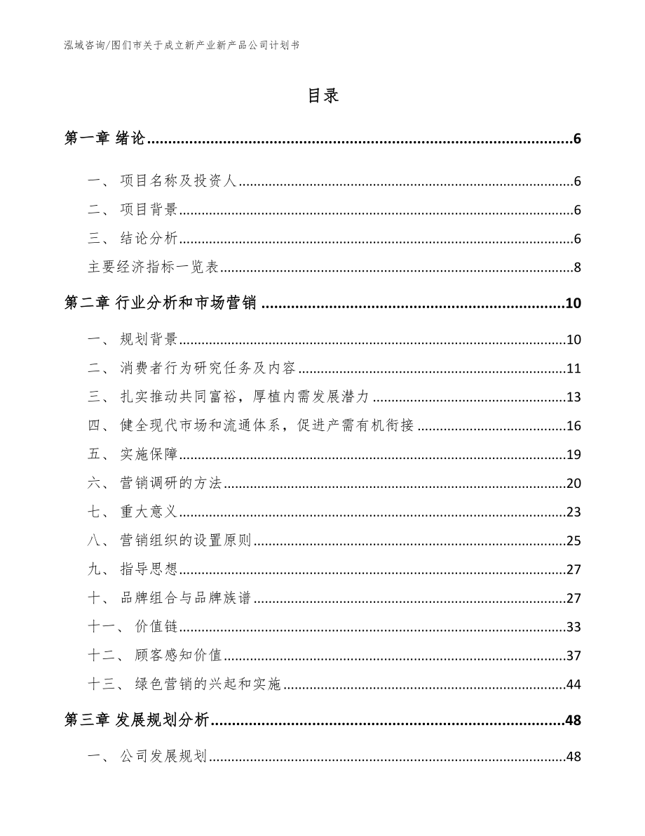 图们市关于成立新产业新产品公司计划书_第1页