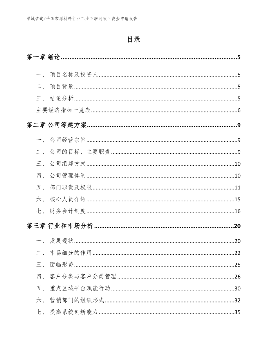 岳阳市原材料行业工业互联网项目资金申请报告_第1页